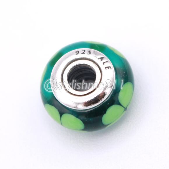 Authentic Pandora Kiss Me, I'm Irish Murano Glass Charm - Picture 8 of 9